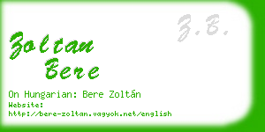 zoltan bere business card
