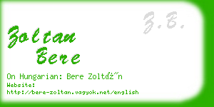 zoltan bere business card